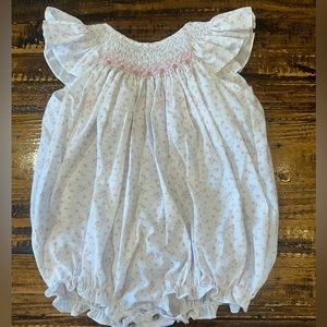 Baby girls floral smocked bubble